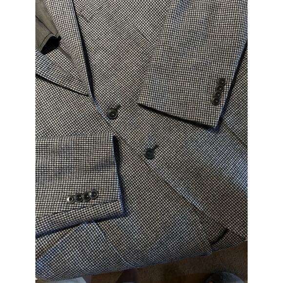 Jos A Bank 1905 48R Slim Gray Black Houndstooth Flannel Unstructured Blazer - Picture 9 of 16